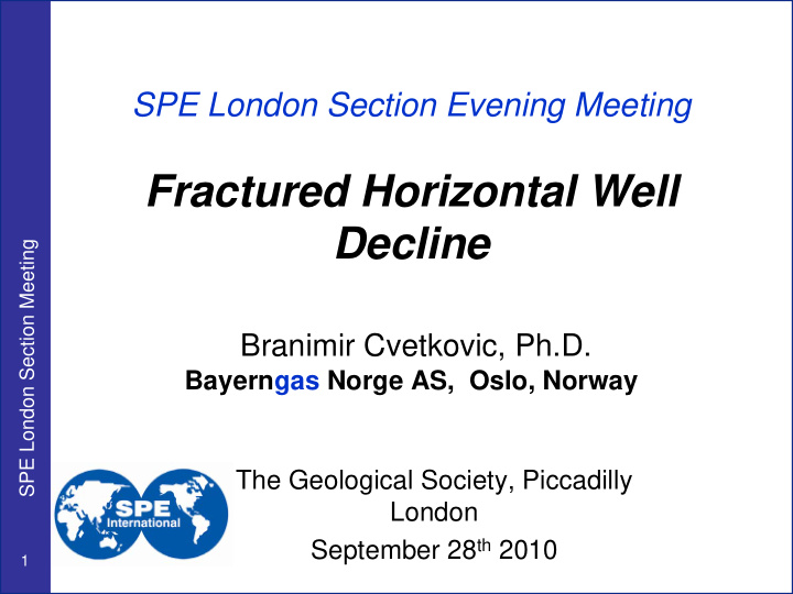 fractured horizontal well decline