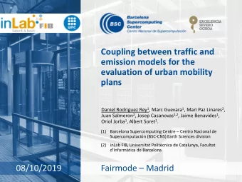 Coupling between traffic and  emission models for the  evaluation of urban mobility  plans Daniel