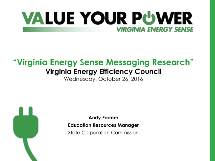 virginia energy sense messaging research