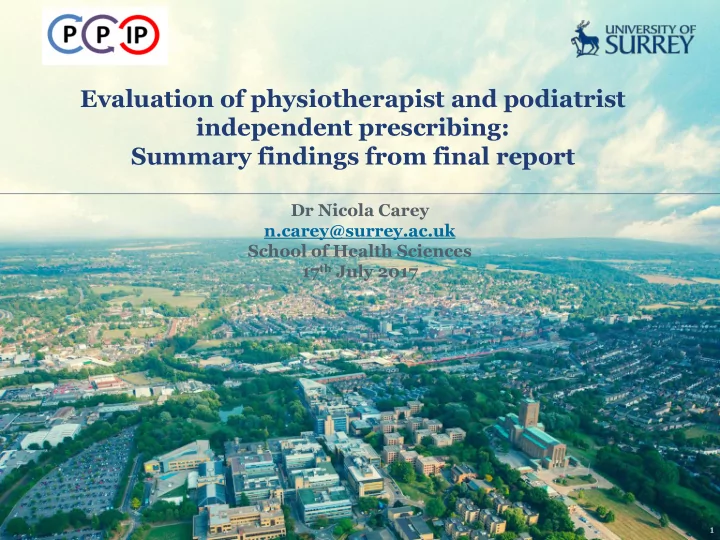 evaluation of physiotherapist and podiatrist independent