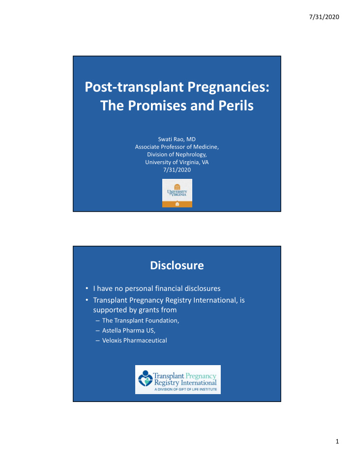 post transplant pregnancies the promises and perils