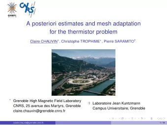 A posteriori estimates and mesh adaptation  for the thermistor problem Claire CHAUVIN  ,