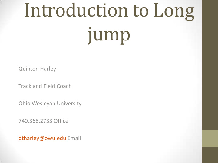 introduction to long jump