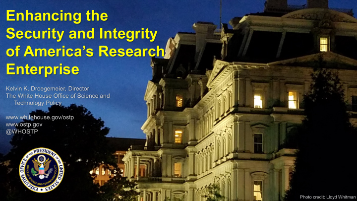 enhancing the security and integrity of america s