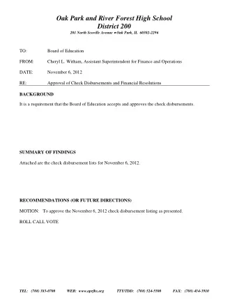 Oak Park and River Forest High School  District 200 201 North Scoville Avenue  Oak Park, IL