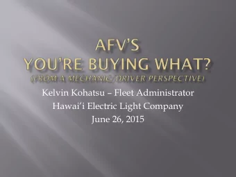 Kelvin Kohatsu  Fleet Administrator  Hawaii Electric Light Company  June 26, 2015  If Can