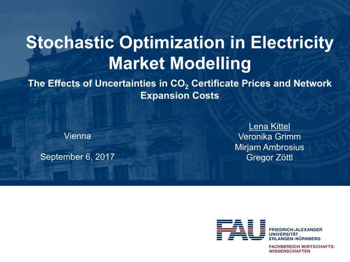 stochastic optimization in electricity market modelling