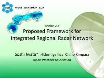 Proposed Framework for  Integrated Regional Radar Network Soshi Iwata* , Hideshige Iida, Chiho