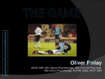 Oliver Finlay  MCSP, SRP, MSc (Sports Physiotherapy), MSc Exercise Physiology,  BSc (Hons)