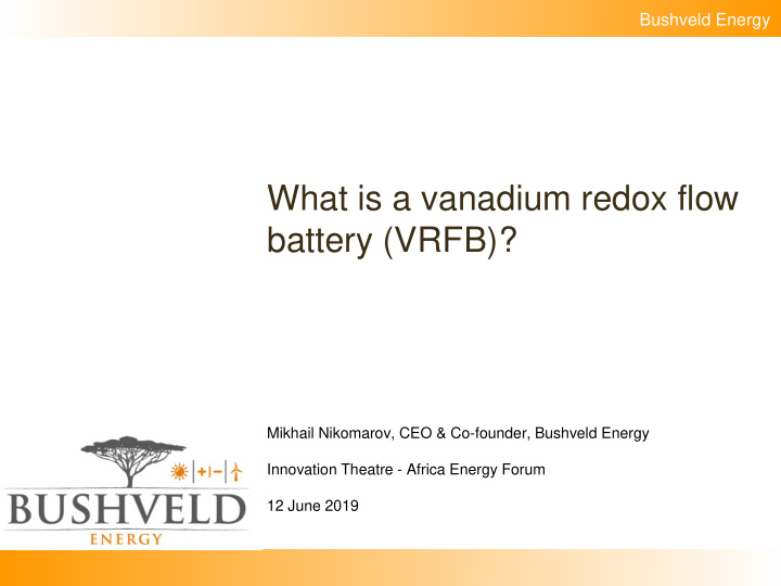 what is a vanadium redox flow battery vrfb