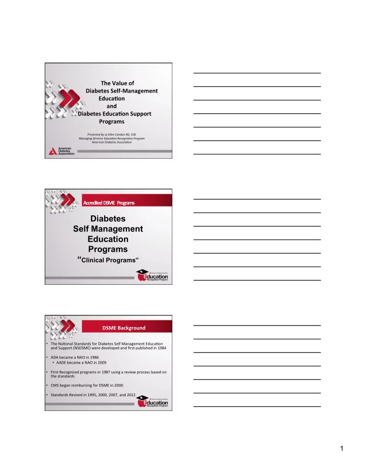 diabetes self management education programs