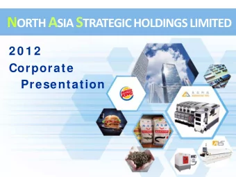 Contents  North Asia Strategic (NAS) Overview  About American Tec  About Coland Group  About