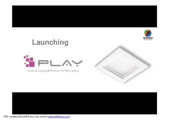 Launching  Functional Lighting LED Solutions from Wipro Lighting  PDF created with pdfFactory trial
