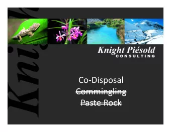 Co  Disposal  Commingling Paste Rock  DEFINITION  Mine waste streams are typically  separated