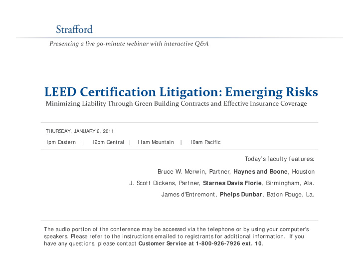 leed certification litigation emerging risks