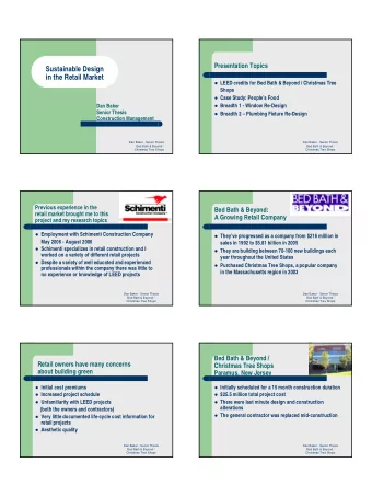 Sustainable Design  in the Retail Market  LEED credits for Bed Bath &amp; Beyond / Christmas