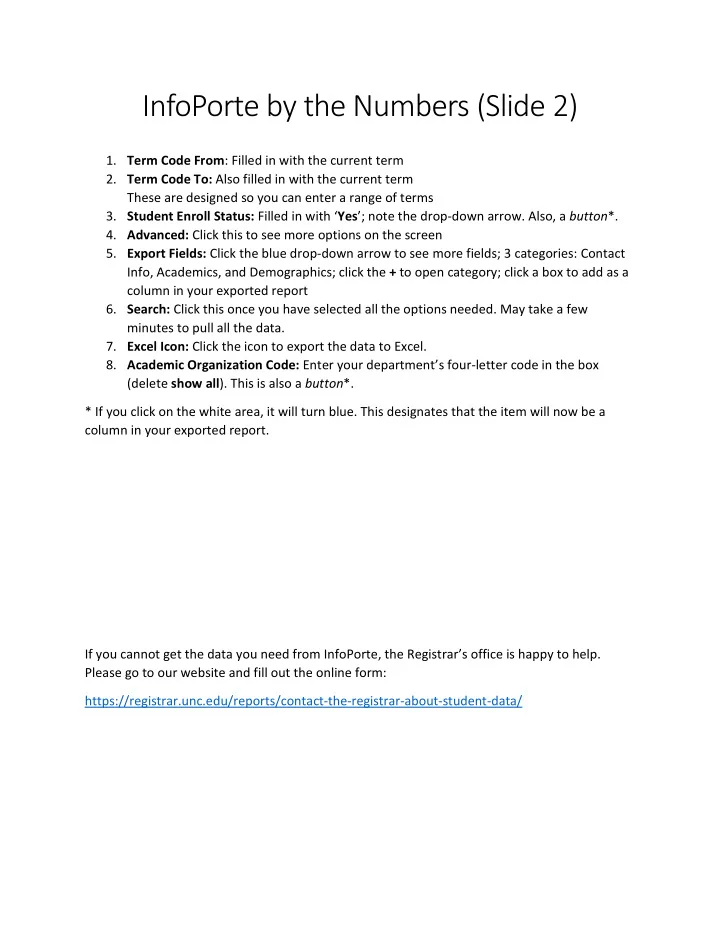infoporte by the numbers slide 2