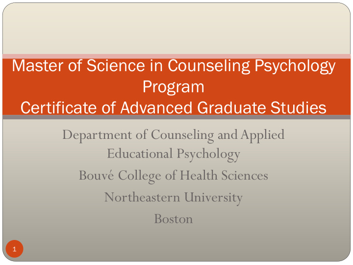master of science in counseling psychology program