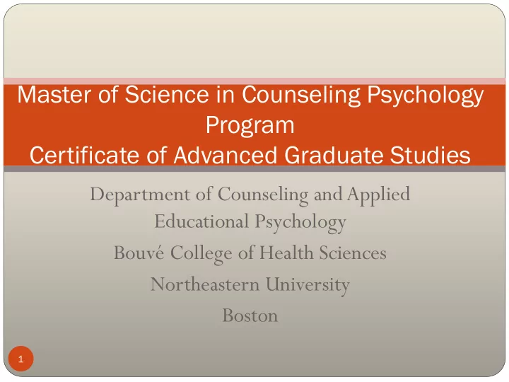master of science in counseling psychology program