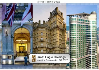 Great Eagle Holdings  Investor Presentation Q3 2017  1 Great Eagle Holdings Limited  Background  A