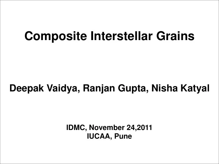 deepak vaidya ranjan gupta nisha katyal idmc november 24