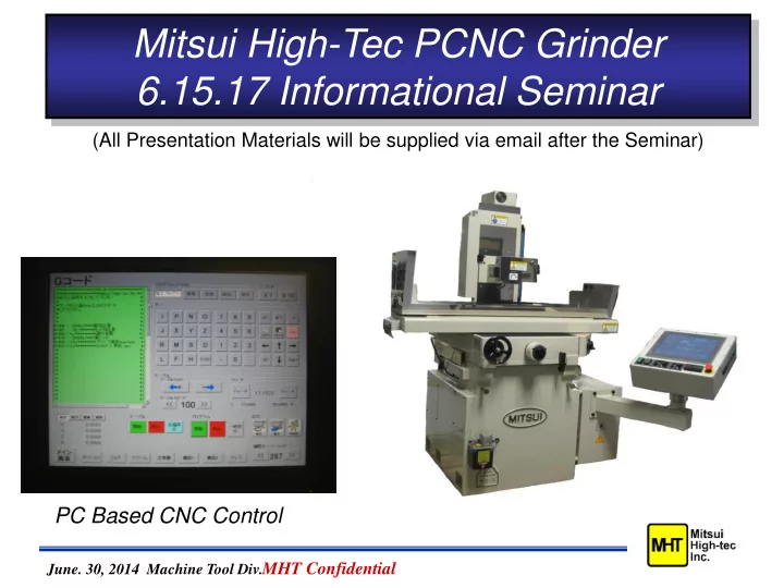 mitsui high tec pcnc grinder