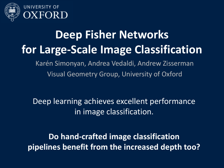 for large scale image classification