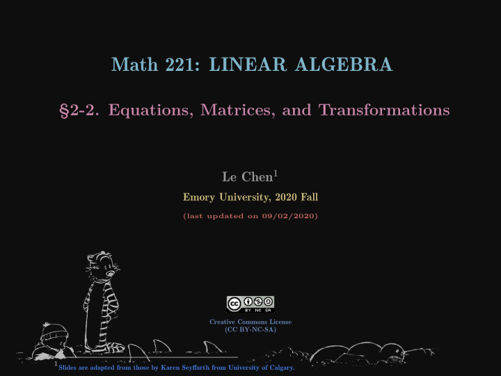 math 221 linear algebra