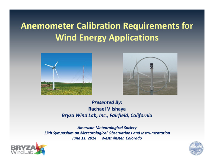 anemometer calibration requirements for wind energy