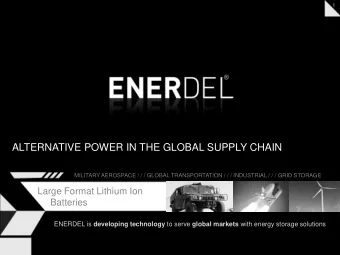 ALTERNATIVE POWER IN THE GLOBAL SUPPLY CHAIN  MILITARY AEROSPACE / / / GLOBAL TRANSPORTATION / / /