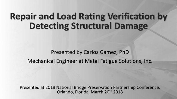repair and load rating verification by