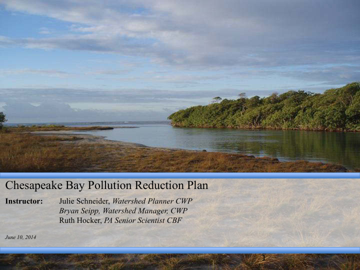 chesapeake bay pollution reduction plan