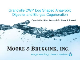 Grandville CWP Egg Shaped Anaerobic  Digester and Bio-gas Cogeneration Presented by :  Brian