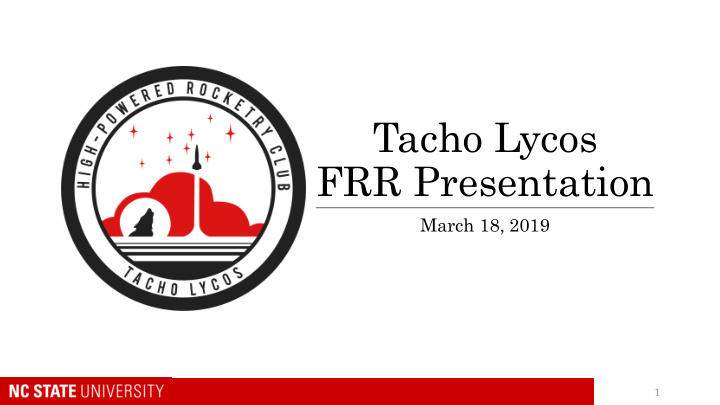 tacho lycos frr presentation