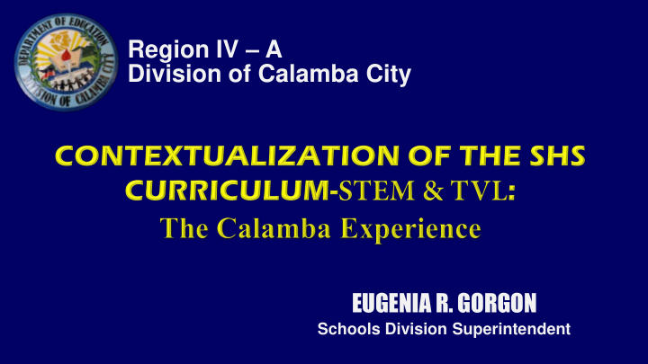 division of calamba city eugenia r gorgon