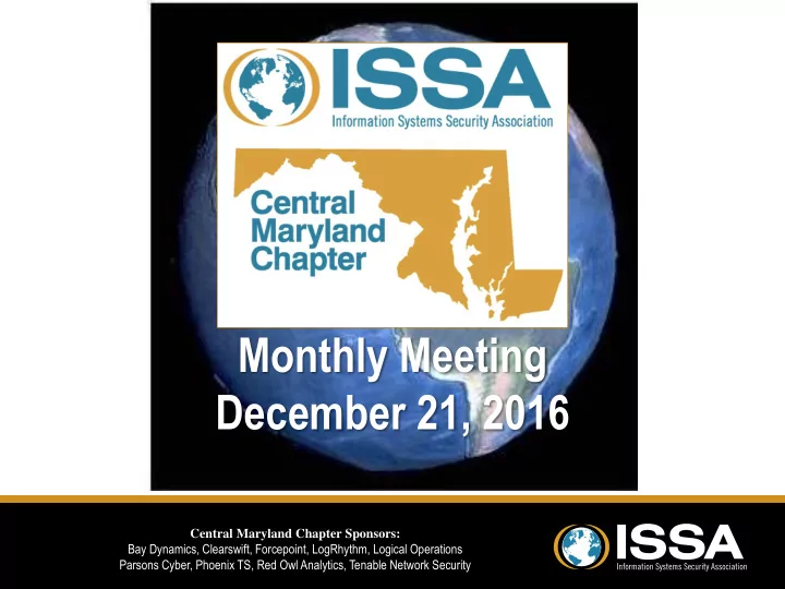 monthly meeting december 21 2016