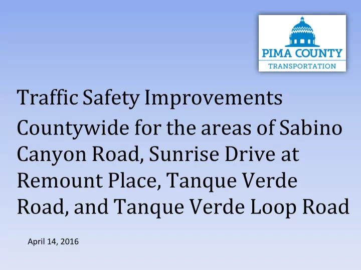 traffic safety improvements