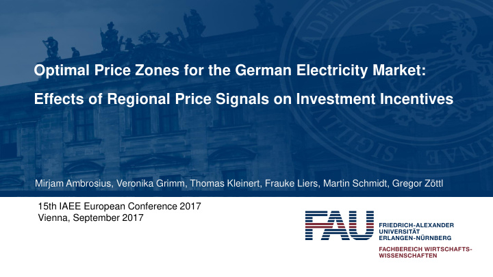 optimal price zones for the german electricity market
