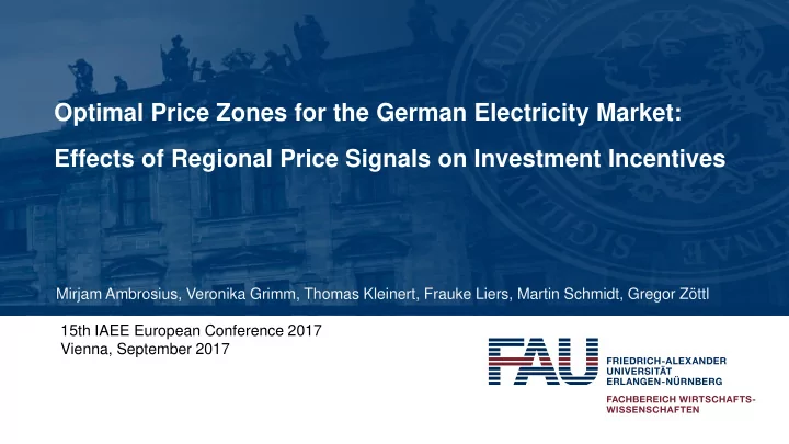 optimal price zones for the german electricity market