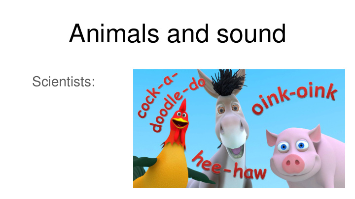 animals and sound