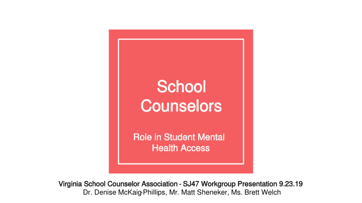 school school counselors counselors