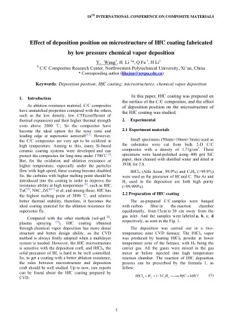 Effect of deposition position on microstructure of HfC coating fabricated  by low pressure chemical