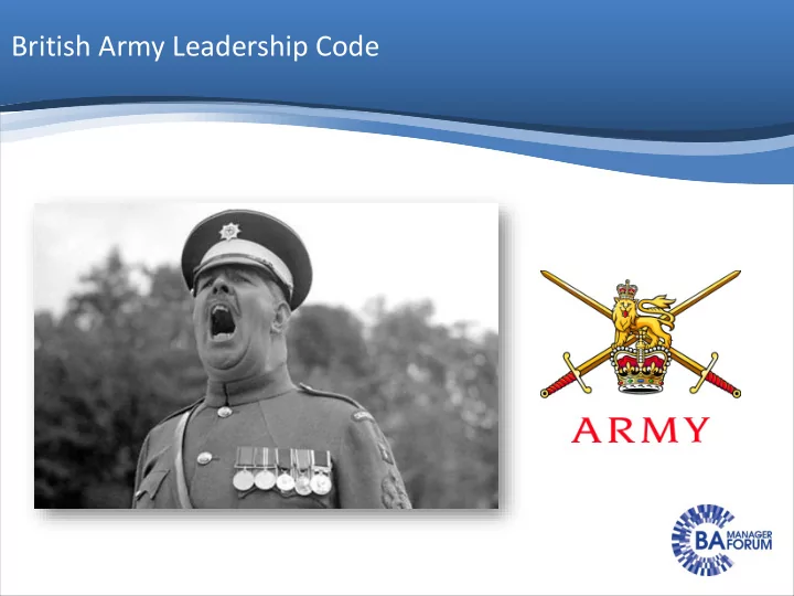 british army leadership code british army leadership code
