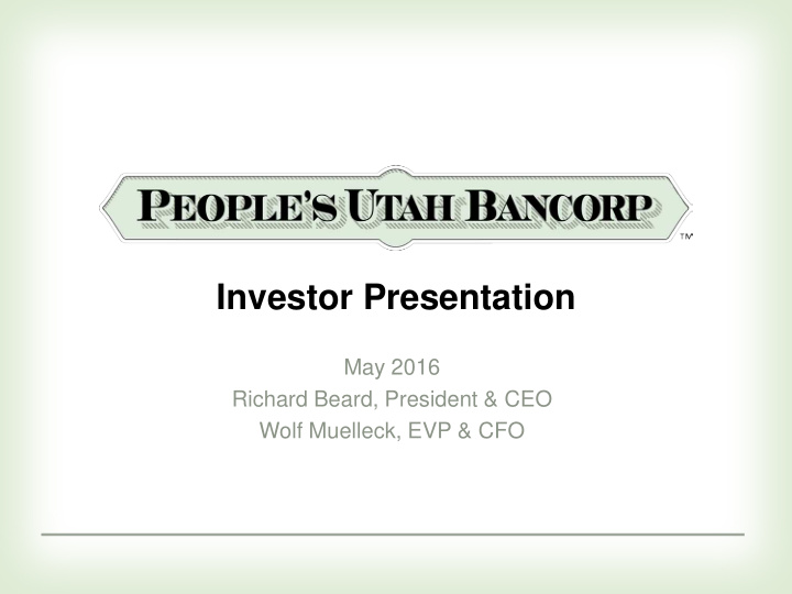 investor presentation