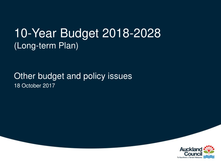 10 year budget 2018 2028