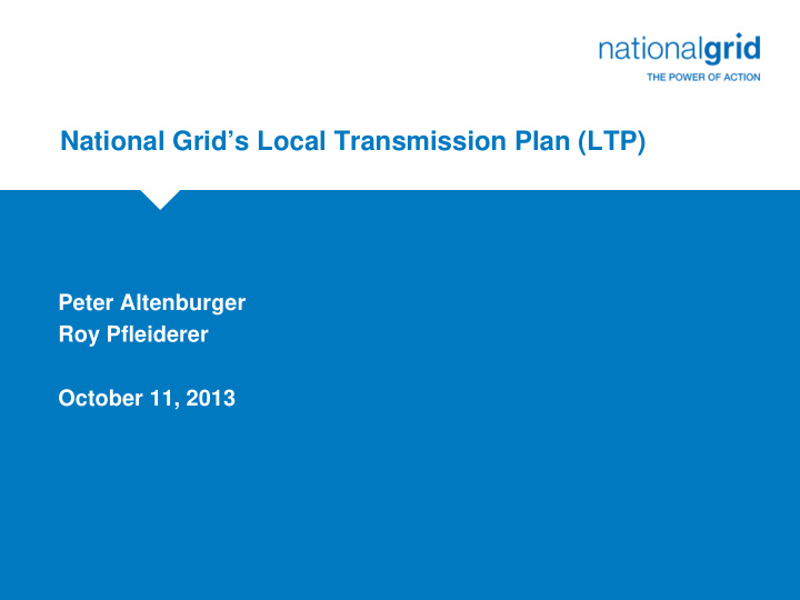 national grid s local transmission plan ltp