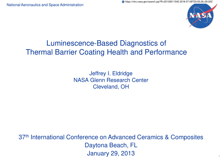 luminescence based diagnostics of thermal barrier coating