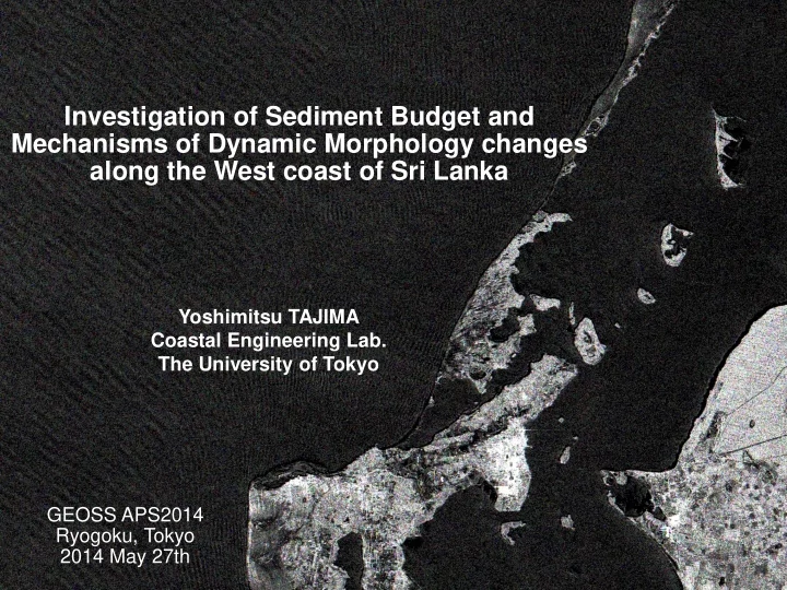 investigation of sediment budget and mechanisms of