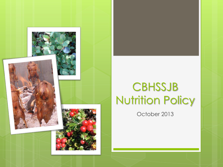 cbhssjb nutrition policy