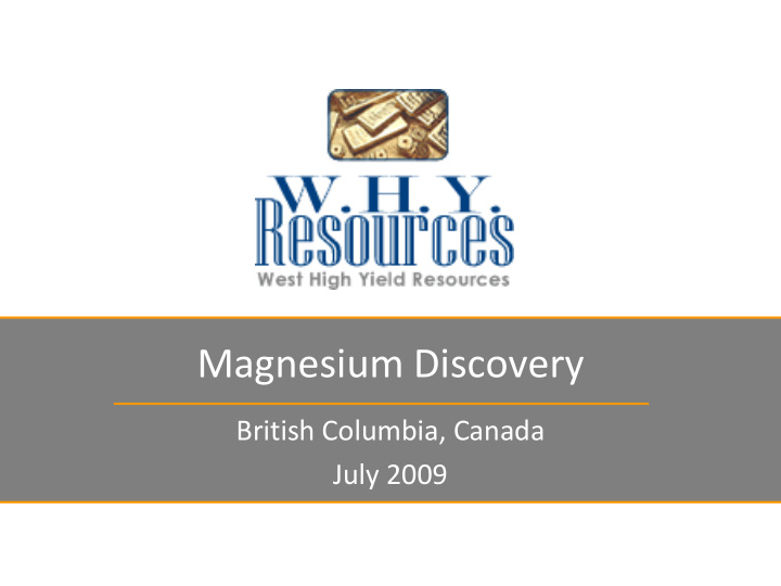 magnesium discovery